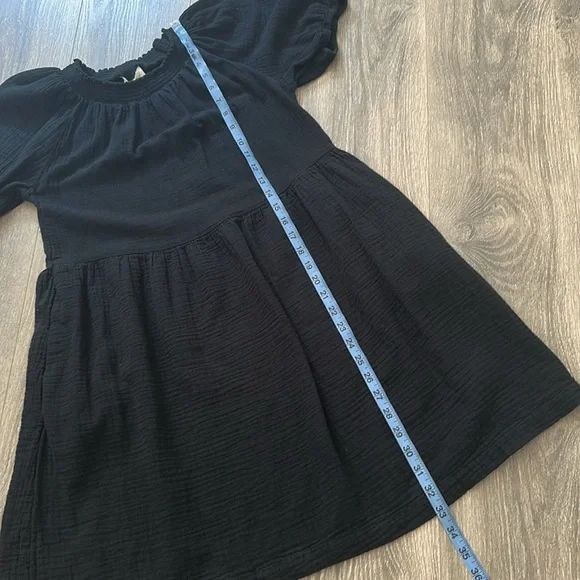 💕BOGO💕 Universal threads, target black gauze babydoll dress puff sleeves boho - Picture 7 of 8